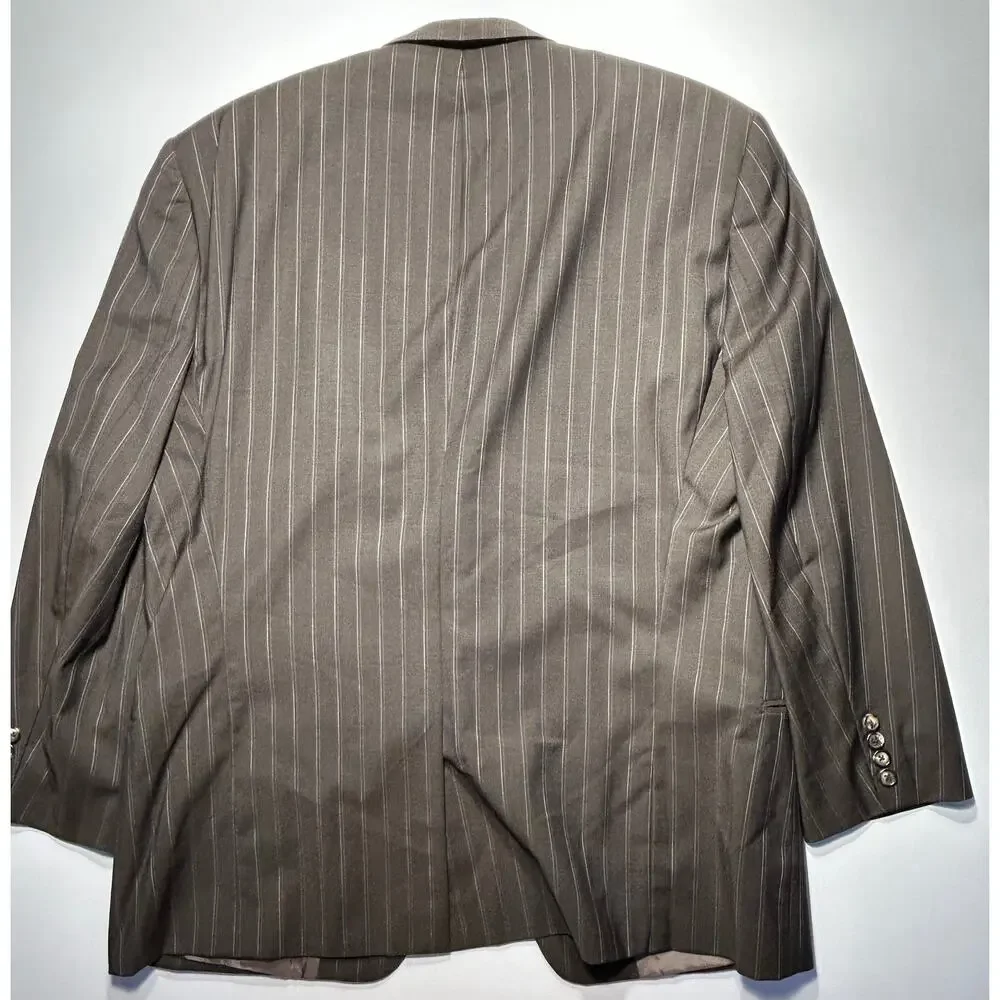 Hugo Boss Vintage Made in USA Men’s Black Pinstripe Wool Suit 46L 40x30